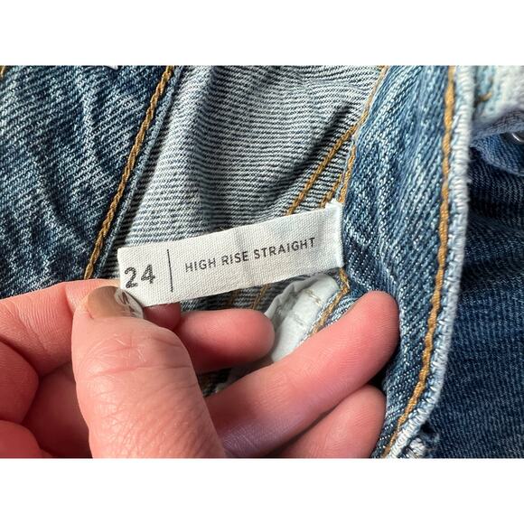 PacSun Women's Jeans, Size 24 Straight, High Rise, Two-Tone, Button Fly - Picture 7 of 9